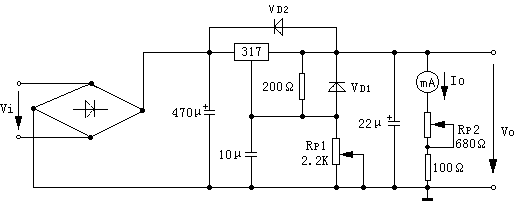 并聯型<em>穩壓電源</em>電路圖1