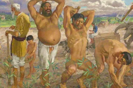 徐悲鴻作于1940年的油畫《<em>愚公移山</em>》