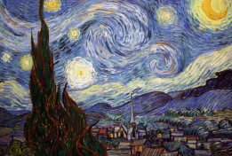 美育類資源—《星月夜》荷蘭畫家<em>梵高</em>創作油畫